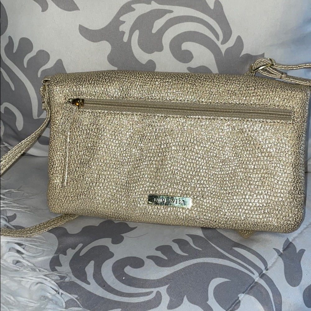 Nine west metallic gold crossbody